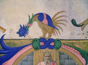 Missal 515 f.13v Fantastical Two-Legged Creature with Human Face, Detail of Decorative Border from a Choir Book (detail) by Filippo di Matteo Torelli