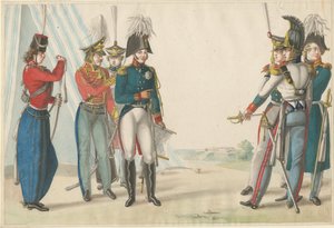 Tsar Alexander I and Russian officers