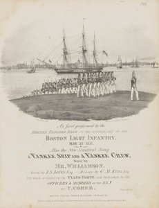 A Yankee Ship and a Yankee Crew (Sheet Music Cover) by Fitz Henry Lane