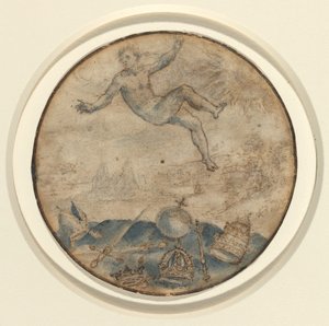 Man Falling from the Sky by Flemish 17th Century