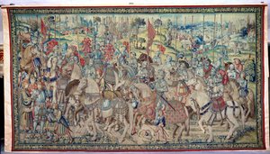 Assembling the Riders, from the tapestry of David and Bathsheba, c.1510-15