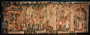 Cathedral. The tapestry museum. Flemish tapestry. The legend of the Holy Cross. Ca. 1450