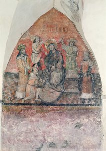 Christ being crowned with the crown of thorns, mural in the crypt, c.1480-1540