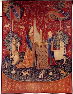 Curtain of the Lady of the Unicorn: Hearing by Flemish School