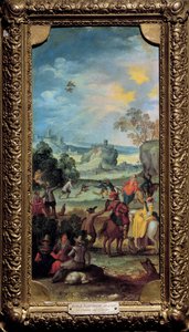 Falcon Hunting Scene by Flemish School