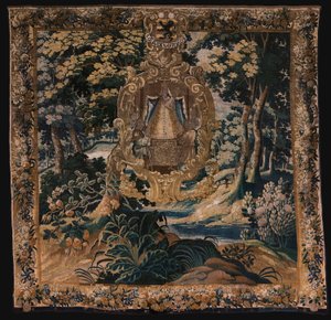 Flemish Tapestry. Landscape with the Black Madonna. Atelier of Oudenaarde. 1665. by Flemish School