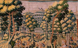 Flemish tapestry. Series Story of Cyrus. No II Astyages recognizes Cyrus. Anonymous, based on Michiel Coxcie. Atelier Antwerp. Ca 1590