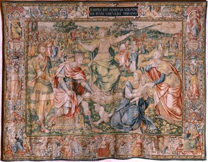 Flemish Tapestry. Series The Seven Virtues. Justice. Model Based on Michiel Coxcie. Manufacture Brussels. Ca 1560-1570