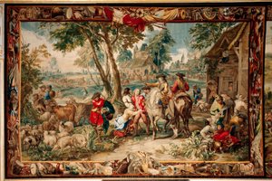 Plundering (Flemish Tapestry, Schlossanlage Schleißheim) by Flemish School