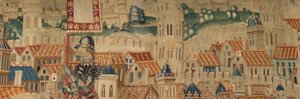 Parish museum of tapestries. Flemish tapestry. Conquest of Tanger. Series Conquests of king Alfonso I of Portugal. Tournai. Wool and silk by Flemish School
