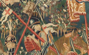 Parish museum of tapestries. Flemish tapestry. Conquest of Tanger. Series Conquests of king Alfonso I of Portugal. Tournai. Wool and silk