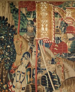 Parish museum of tapestries. Flemish tapestry. Conquest of Tanger. Series Conquests of king Alfonso I of Portugal. Tournai