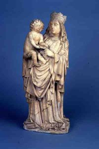 Sculpture of the Madonna and Child from Liege or Meuse Valley by Flemish School