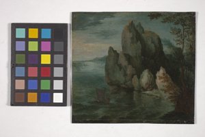 Seascape With A High Cliff by Flemish School
