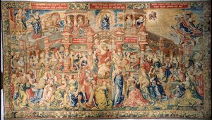 Tapestry Depicting Prudence Arriving at the Court of Divine Wisdom, from Brussels by Flemish School