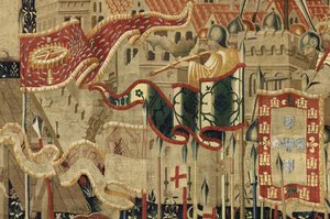 Tapestry showing the Conquests of King Alfonso V of Portugal, Tournai (detail) by Flemish School