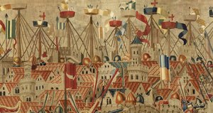 Tapestry showing the Conquests of King Alfonso V of Portugal by Flemish School