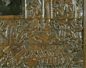 The Courtrai Chest Depicting the Uprising in Bruges on 18th May, During the Battle of the Golden Spurs Fought in Courtrai in 1302 (detail)