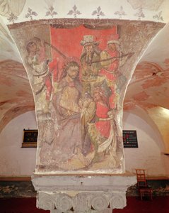 The Mocking of Christ, mural from the crypt