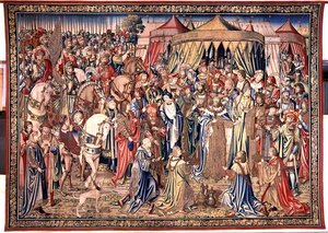 The Presentation of the Royal Insignia, Tapestry of David and Bathsheba, c.1510-15 by Flemish School