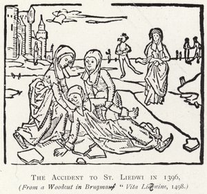 The Accident to St Liedwi in 1396 by Flemish School