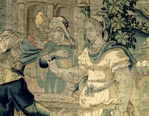 The daughters of Jethro tell their father about their meeting with Moses (detail)
