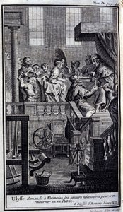 Ulysses asks Alcinous for help to return to his homeland (Illustration for book VII of the Odyssey) by Flemish School