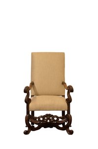 Walnut upholstered armchair, c.1660 by Flemish School