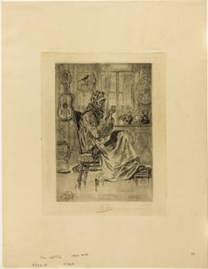 Old Woman with a Needle by Félicien Rops