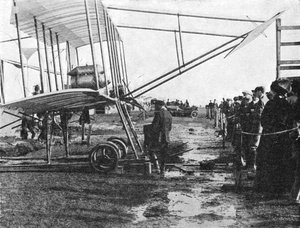 Henri Farman and His 50 hp Gnome Biplane, Blackpool Aviation Meeting, Lancashire, 1909