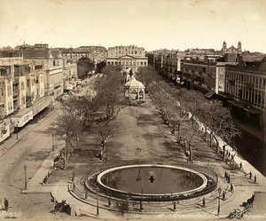 Alexandria, Egypt: Square of the Consuls, with a large round fountain