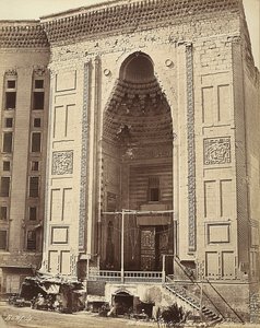 Door of the Mosque of the Sultan Hassan, in Cairo, Egypt by Félix Bonfils