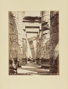 Karnak. Inclined Column in the Hypostyle Hall, Egypt by Félix Bonfils