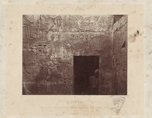 Man in a Doorway in the Temple of Ramses III in Egypt