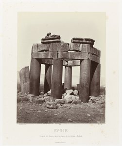 Man on the Qubba of Douris, Near Baalbek by Félix Bonfils