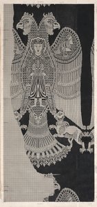Schematic Drawing of Buyid Silk by Félix Guichert
