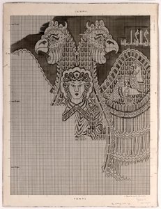 Schematic Drawing of Buyid Silk by Félix Guichert