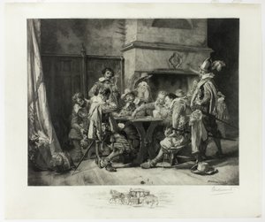 Lost Game (Soldiers Playing Cards) by Félix Henri Bracquemond