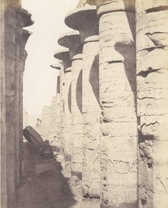 Karnak Thebes, Palace - Hypostyle Hall - Central Colonnade View, 1851-52, printed 1853-54