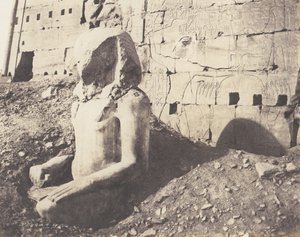 Karnak Thebes, Third Pylon - Colossus of Spath Limestone by Félix Teynard