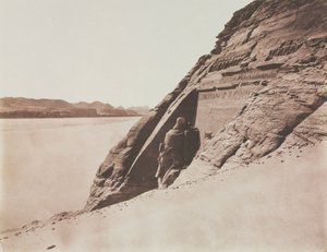 Large Speos - View Taken from the Sand Slope (Temple of Ramesses II), Abu Simbel by Félix Teynard