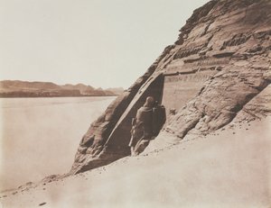 Large Speos - View taken from the Sand Slope Temple of Ramesses II, Abu Simbel by Félix Teynard
