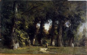 Forest Edge (front), Animated Landscape (back) by Félix Ziem