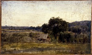 Thatched Cottage by Félix Ziem
