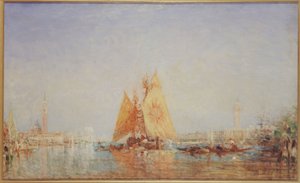 Venice, Trabaccolo with yellow sail, between 1870 and 1890 by Félix Ziem