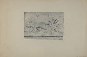 Relief Panel of Dog by Flora Merchant