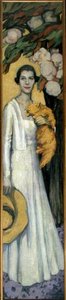 Portrait of Emily MacFadden with her Cat by Florence Lundborg