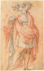 Two Male Figures: A Youth and an Old Man