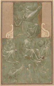 Studies of Saint Francis Kneeling and Other Figures by Florentine School