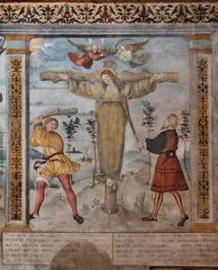 Detail of the Crucifixion of St. Julia by Floriano (and workshop) Ferramola